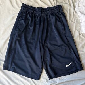 Nike Men’s Navy Blue Athletic Shorts with White Swoosh